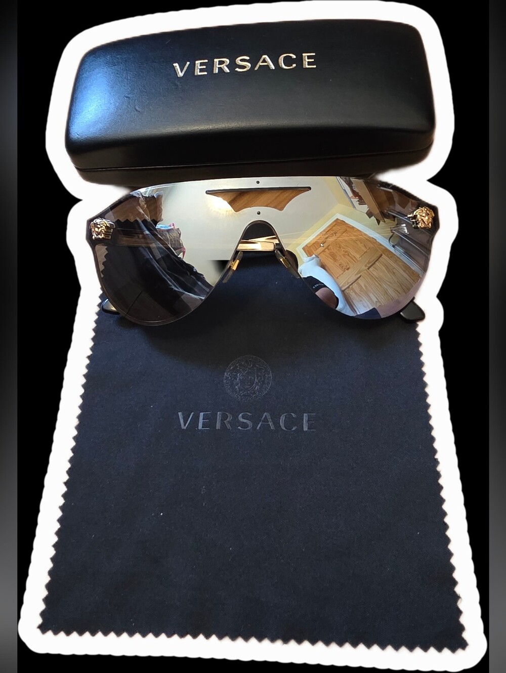 Versace Sunglasses with Gold Medusa Trim